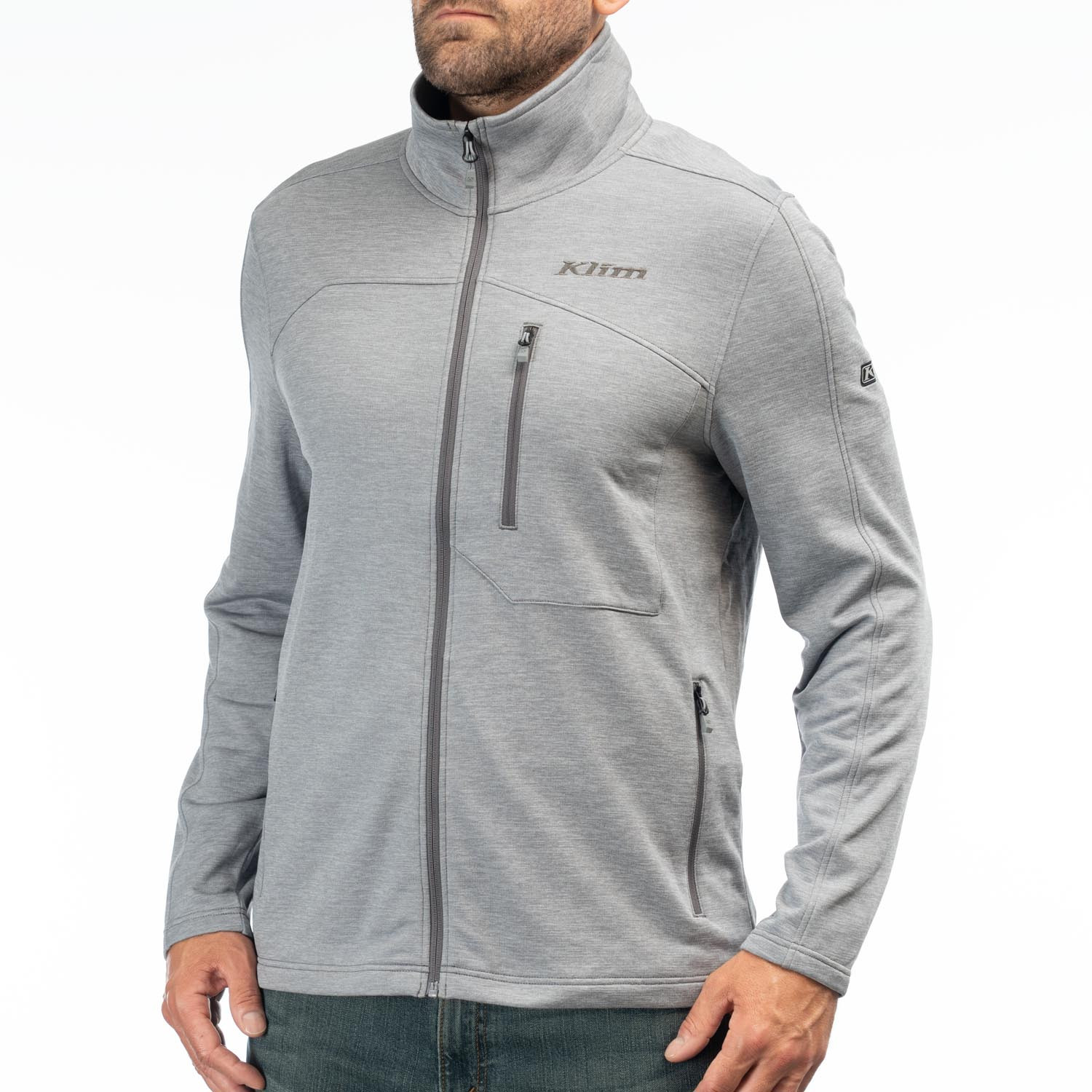 Echo Wool Fleece Jacket_3621-000_Castlerock Heather_01 Veste polaire en laine Echo_3621-000_Castlerock-Heather - Explorcom - image 1