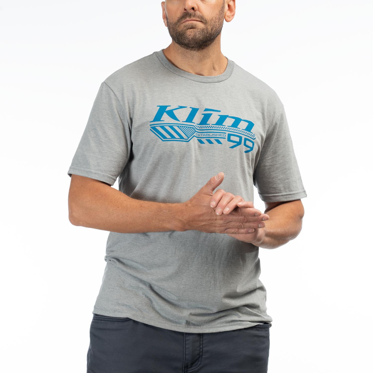 Tee-shirt Foundation Tri-Bend 3690-000_Heathered-Gray-Imperial-Blue - Explorcom - image 1