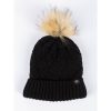 Bonnet à pompon en chevron 3664-000_Black - Explorcom - image 1