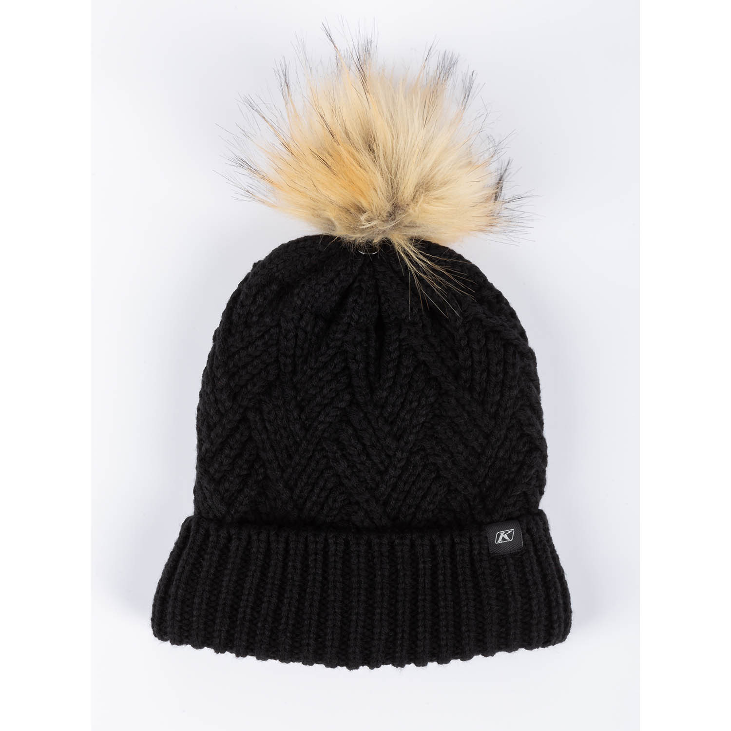 Bonnet à pompon en chevron 3664-000_Black - Explorcom - image 1