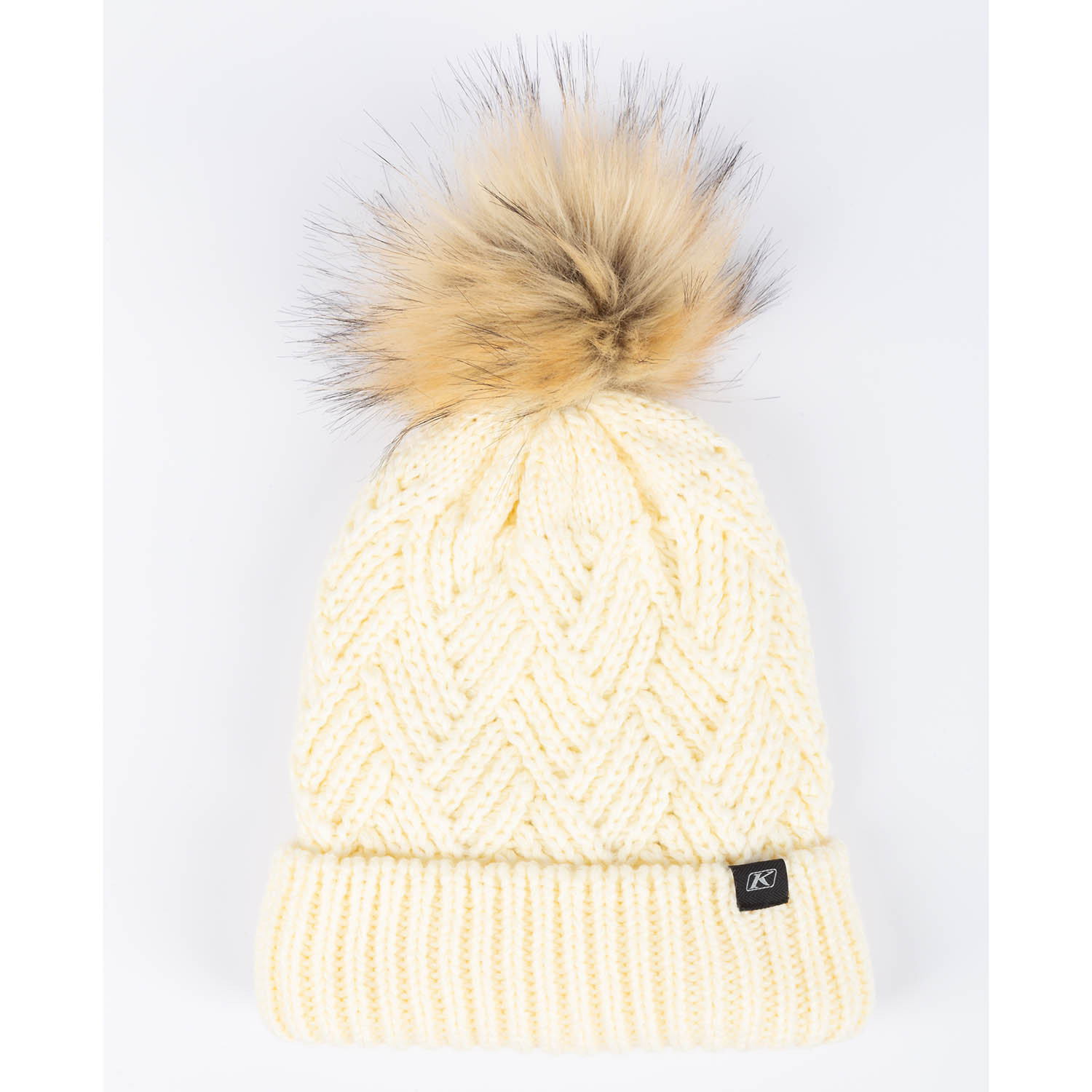 Bonnet à pompon en chevron 3664-000_Papyrus - Explorcom - image 1