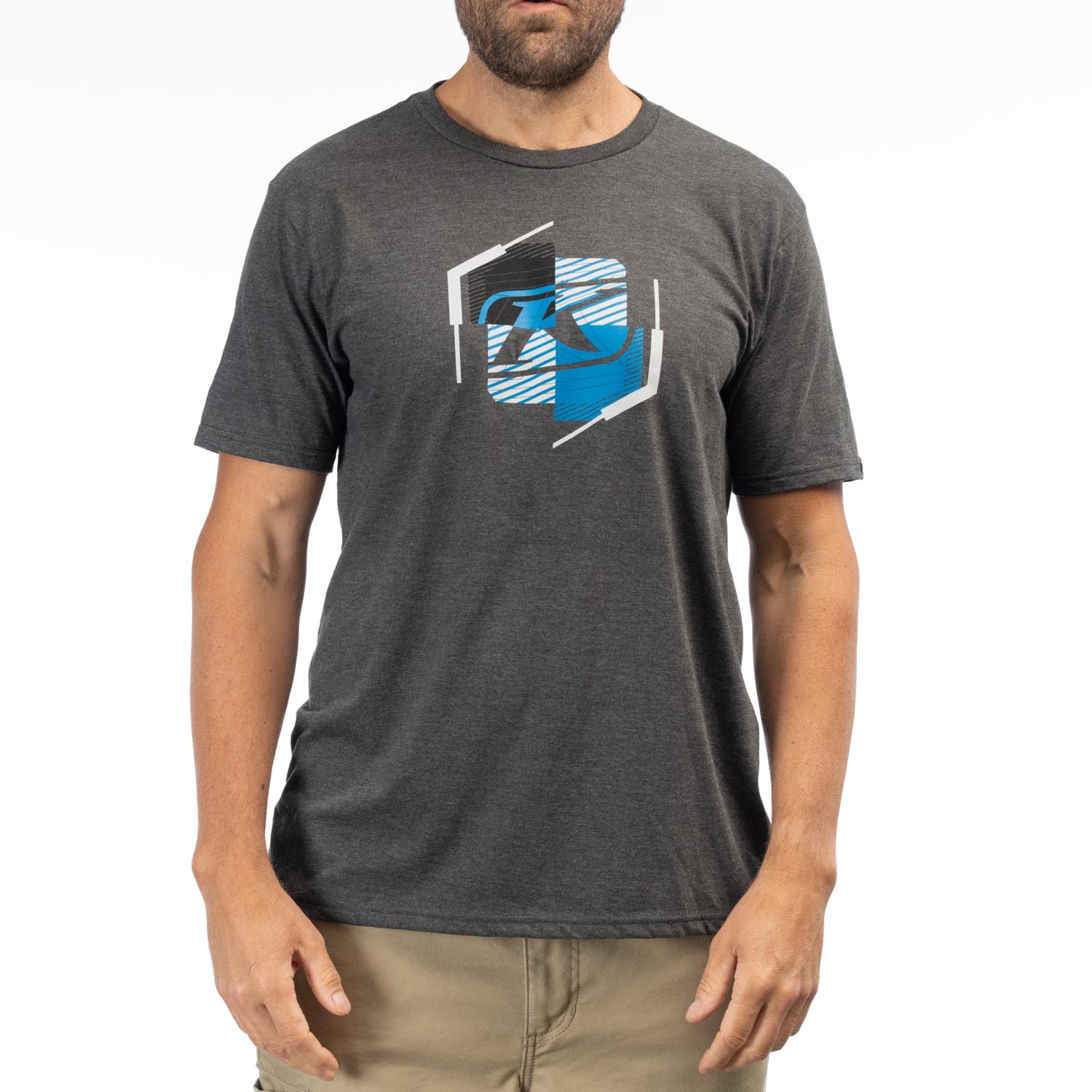 Tee-shirt k-Shield-crest-tri-Blend-tee - 3692-000_Heathered-Charcoal-Imperial-Blue - Explorcom - image 1